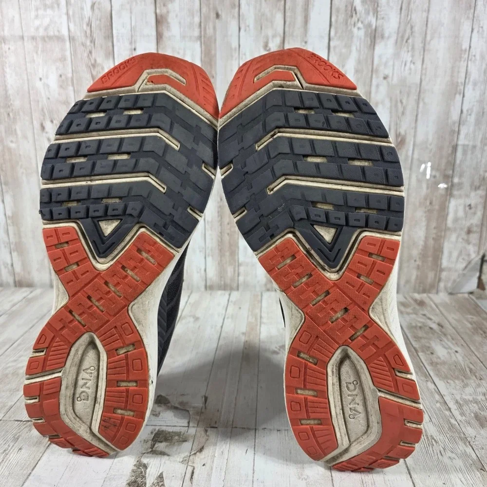 Brooks Ravenna 10 Mens 12.5 Running Shoes Grey Orange Blue 1102981D093 Sneaker